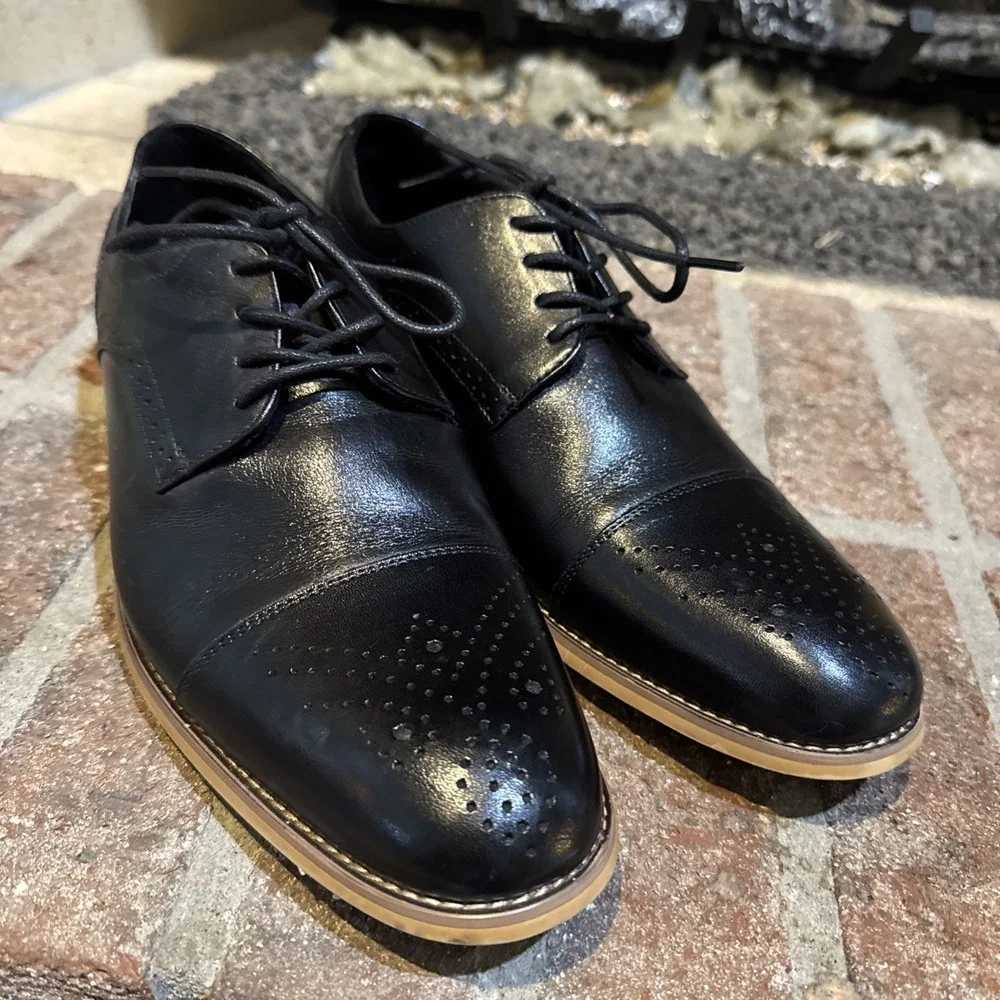 Stacy‎ Adams Darren Cap Toe Oxford Mens size 7M Leather Black #292